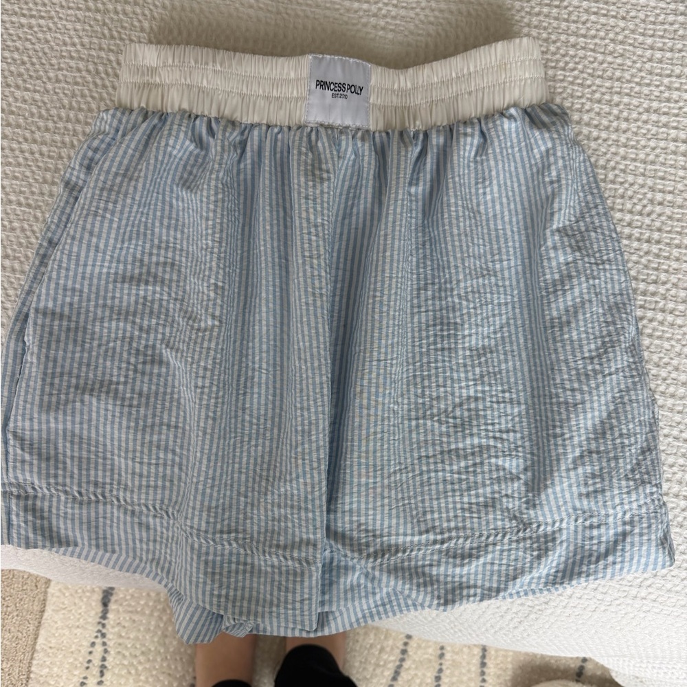 Princess Polly Blue and White Striped Skirt